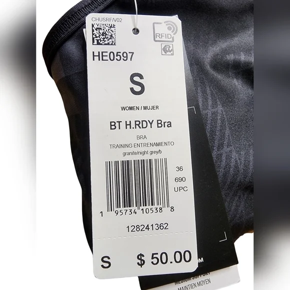 Adidas x Peloton Black Printed Digi Motion BT Heat.RDY Believe This Bra, Small - Picture 3 of 4